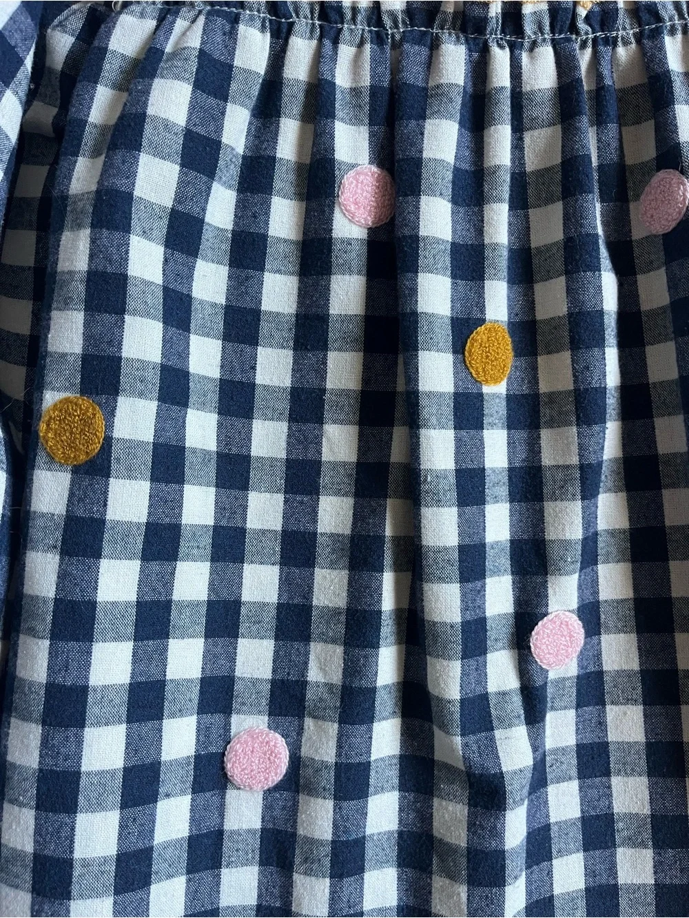 Mud Pie Navy and White Gingham flowy top with pink matching pants - size 5T